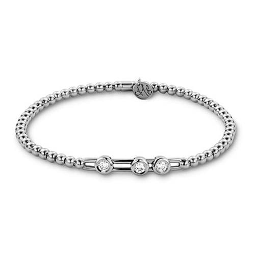 0.28ctw, 18K White Gold Tresore Stretch Bracelet