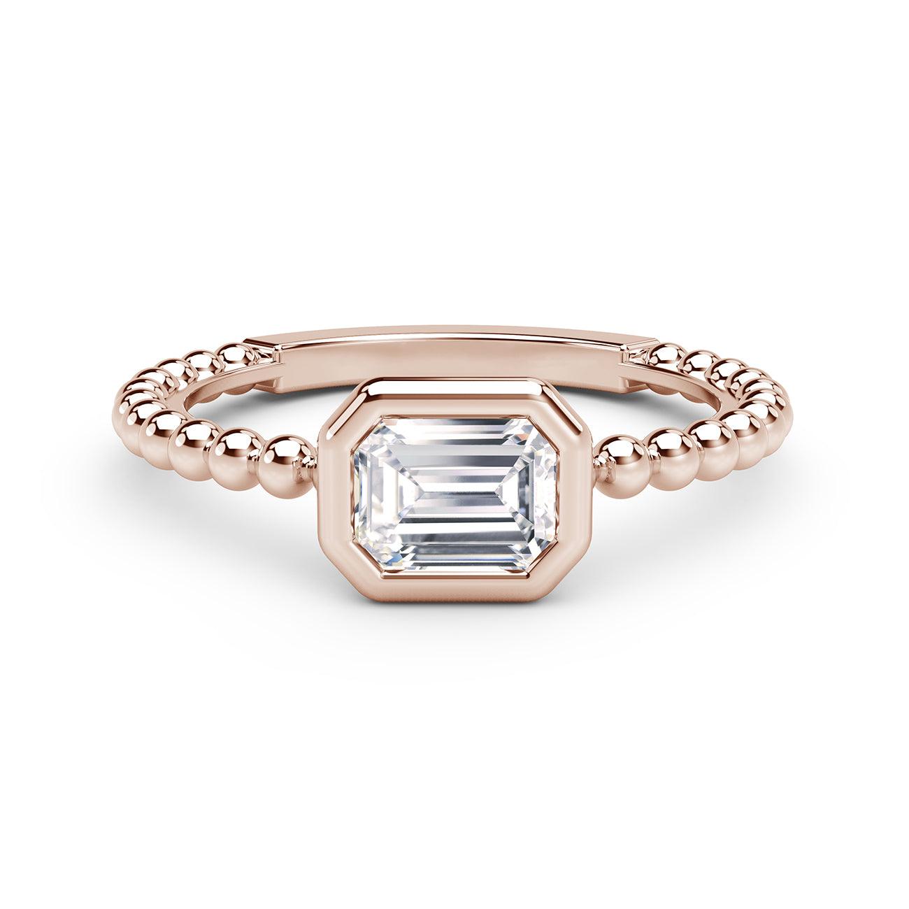 0.33ctw Diamond Emerald Beaded Ring