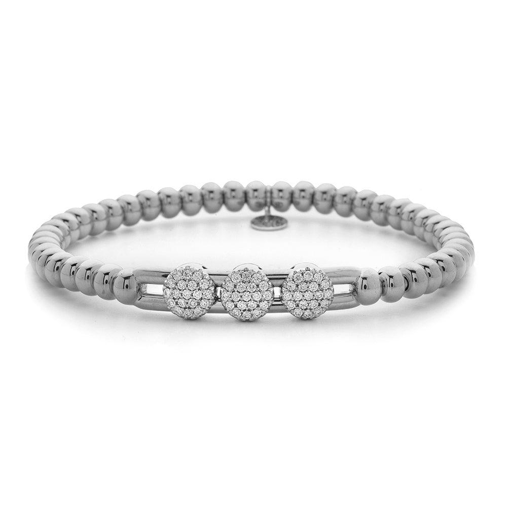 0.34ctw, 18K White Gold Tresore Stretch Bracelet