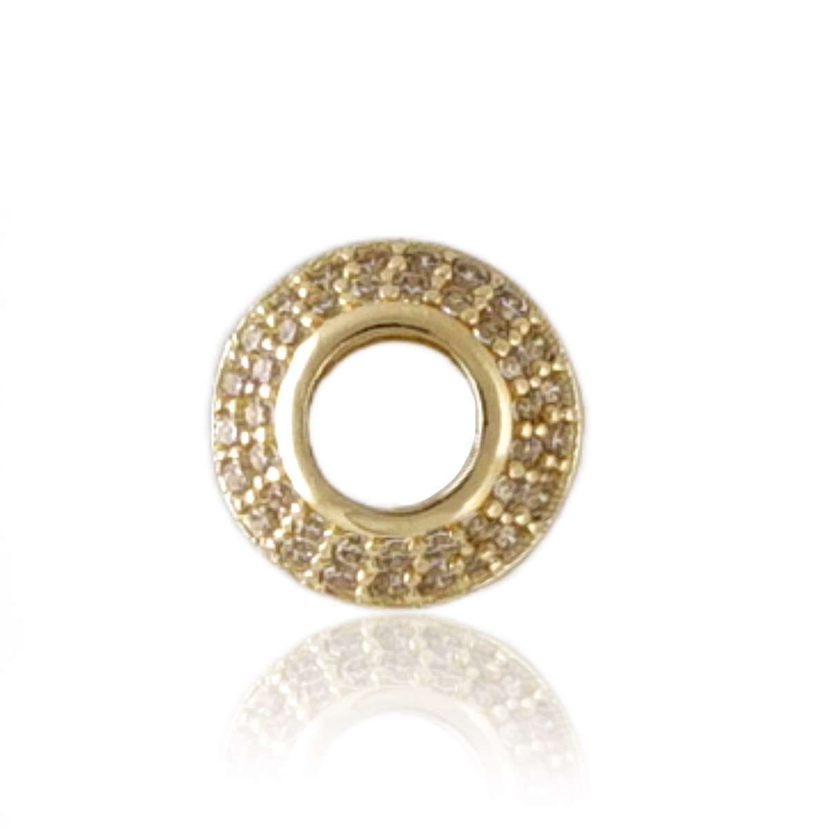 14k Gold Round Charm