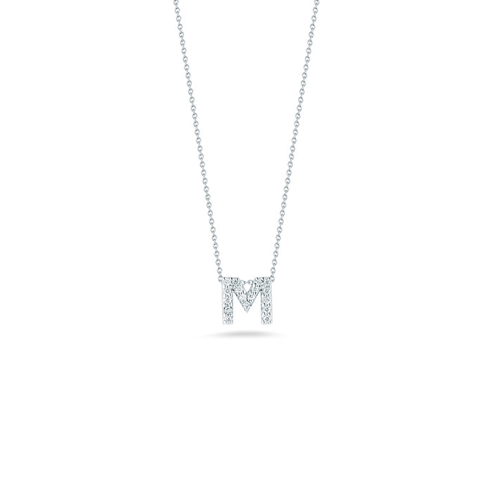 Tiny Treasures Diamond Love Letter “M” Necklace