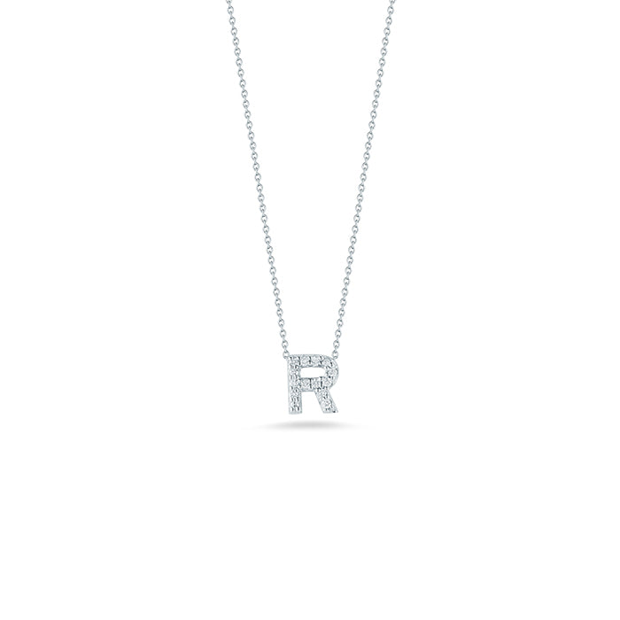 Tiny Treasures Diamond Love Letter “R” Necklace