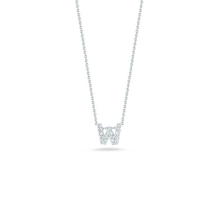 Tiny Treasures Diamond Love Letter “W” Necklace