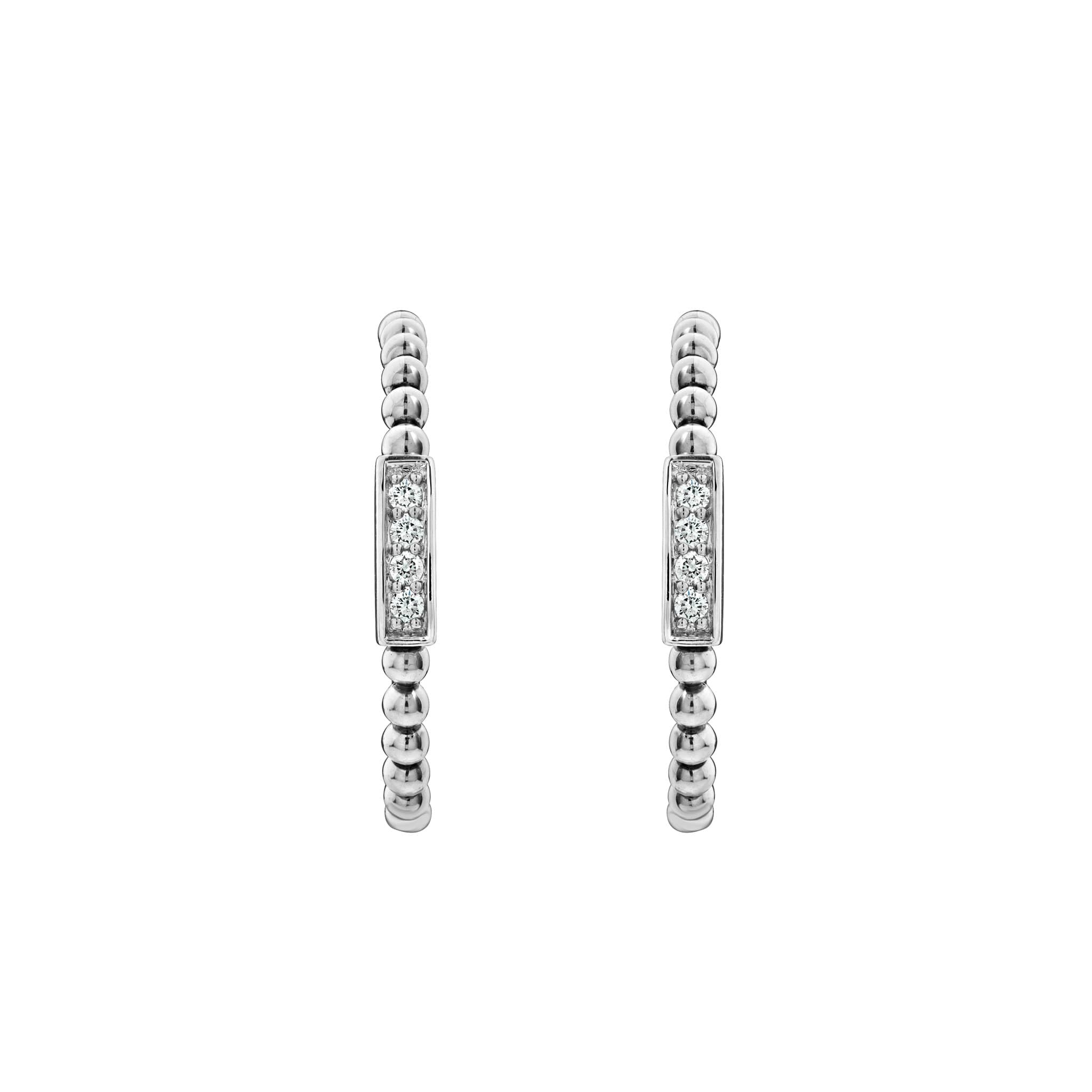 Beaded Diamond Hoop Earrings
