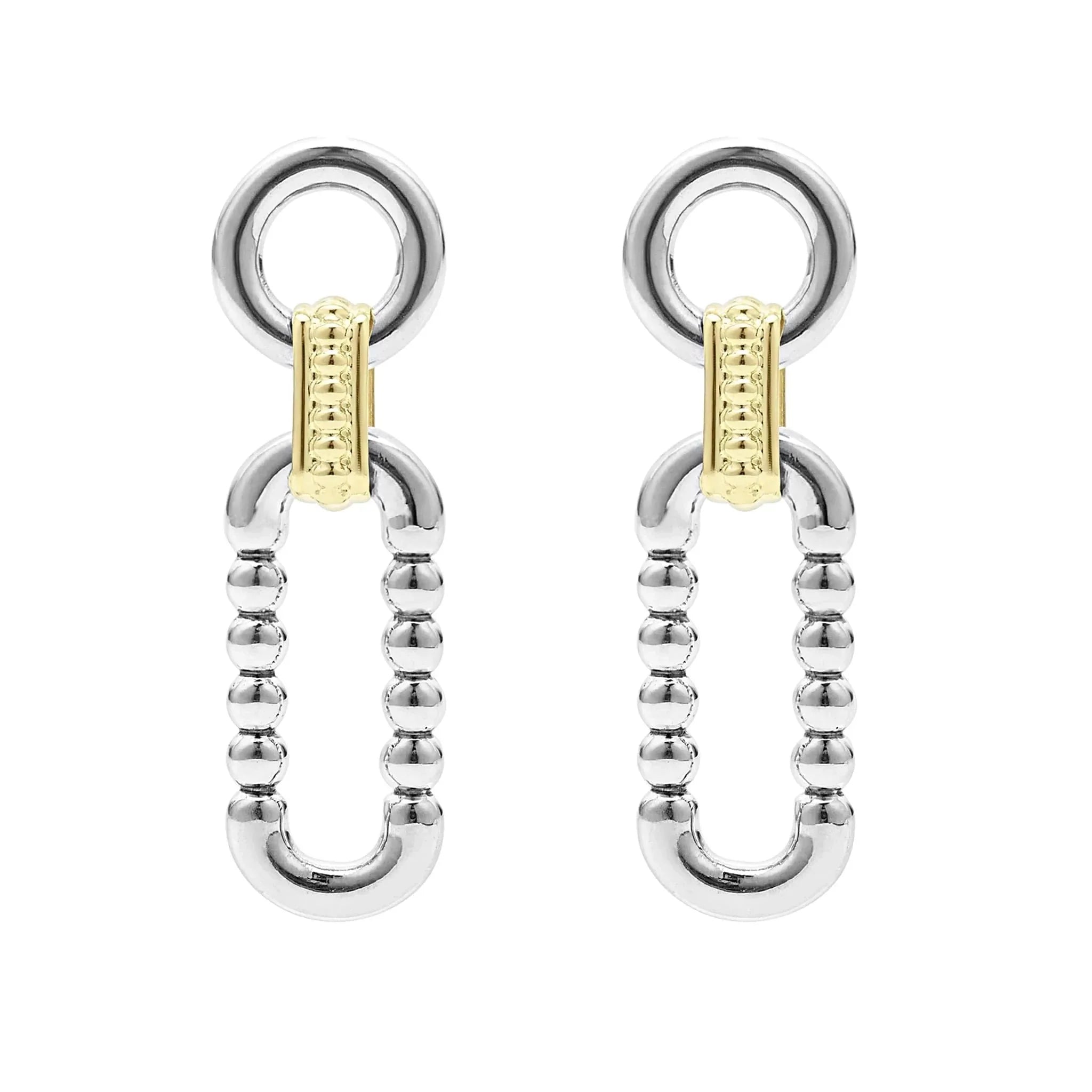 Two-Tone Link Drop Earrings