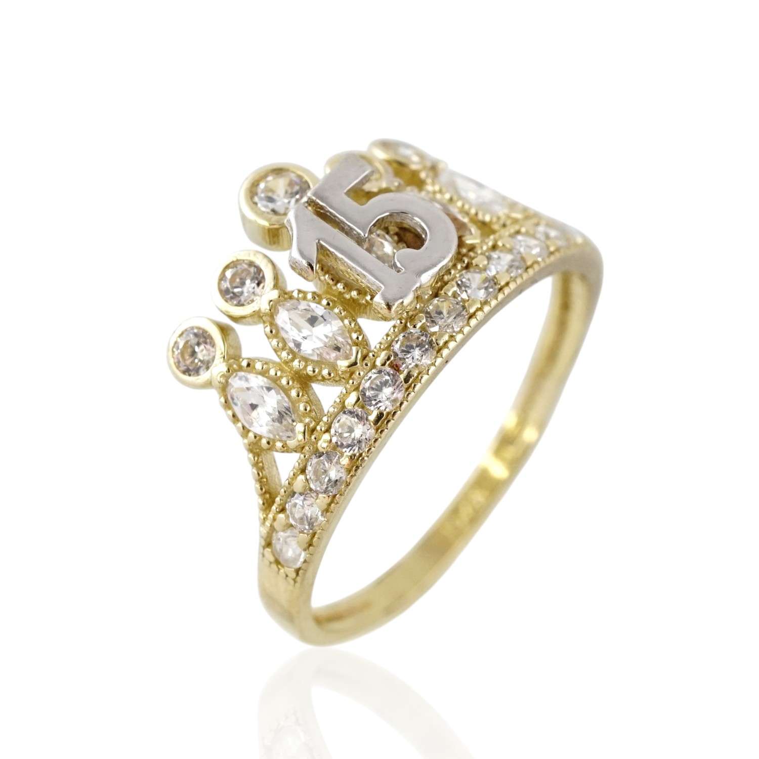 10k Yellow Gold Fifteen Year Crown Ring