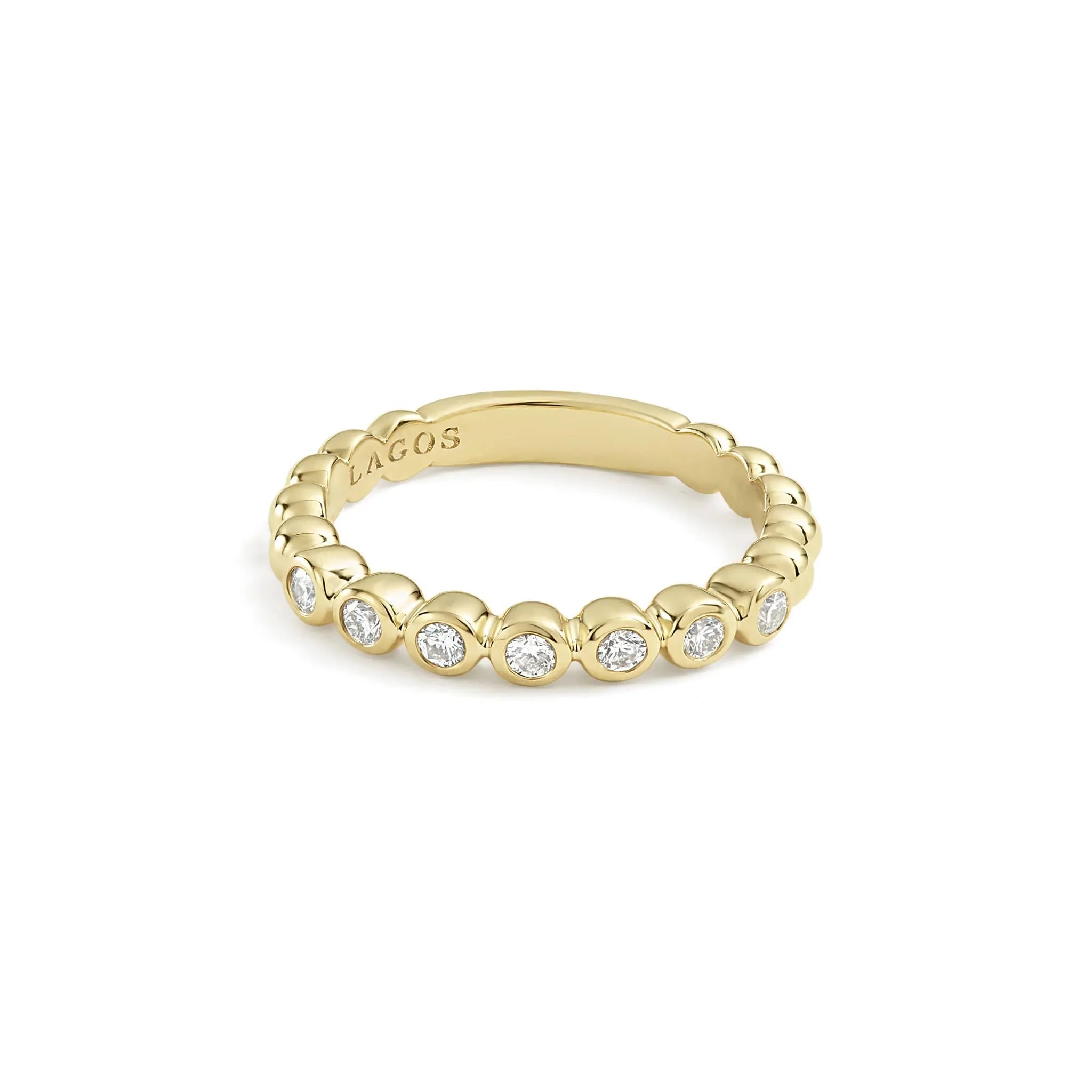 18K Gold and Diamond Stacking Ring