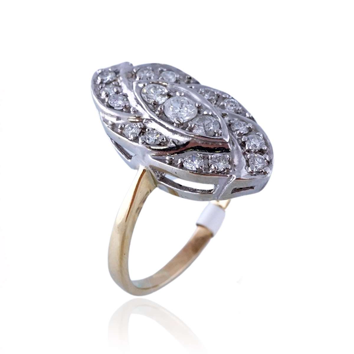 14k Gold Diamond Shape Ring