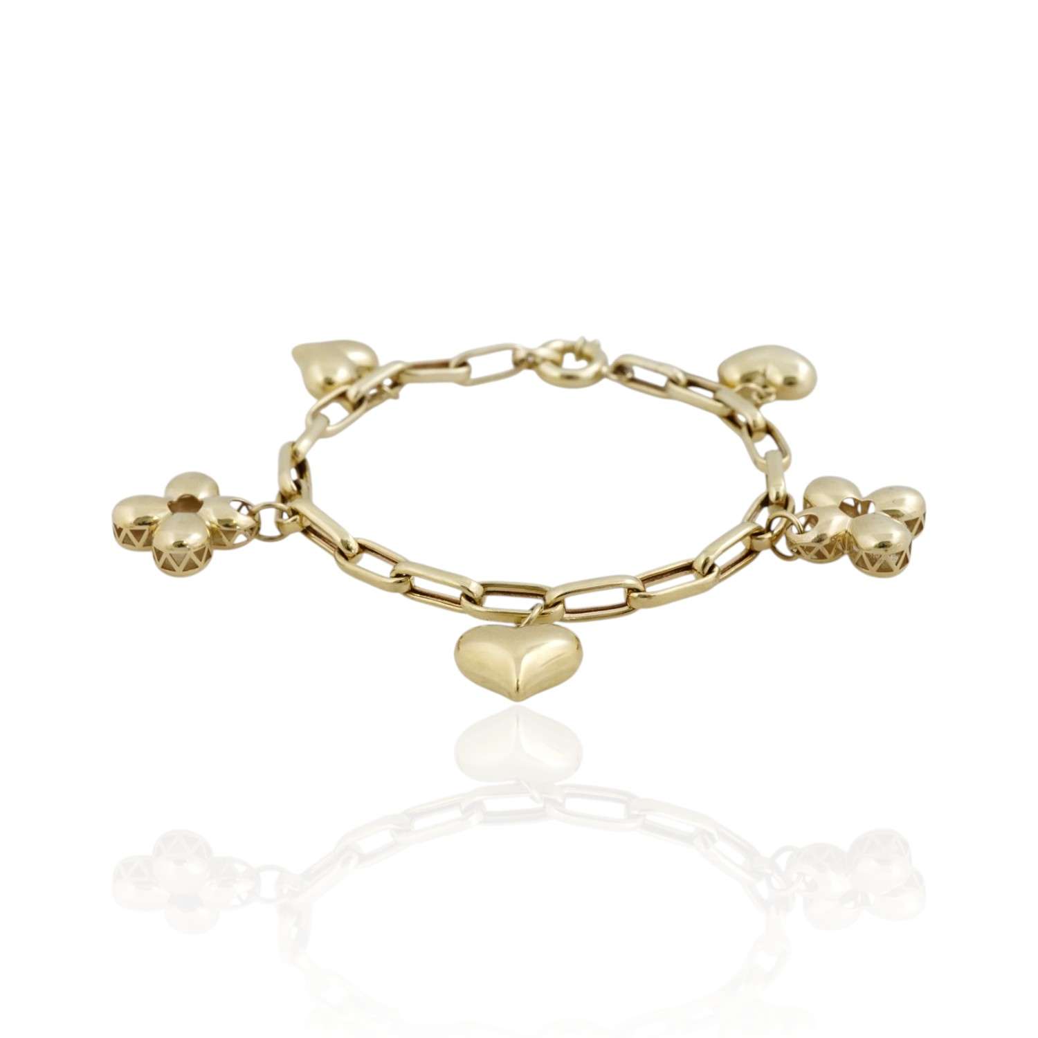 10k Yellow Gold Charms Pendants Bracelet