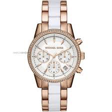 Ladies' Ritz Chronograph Watch (White/Rose-Gold)