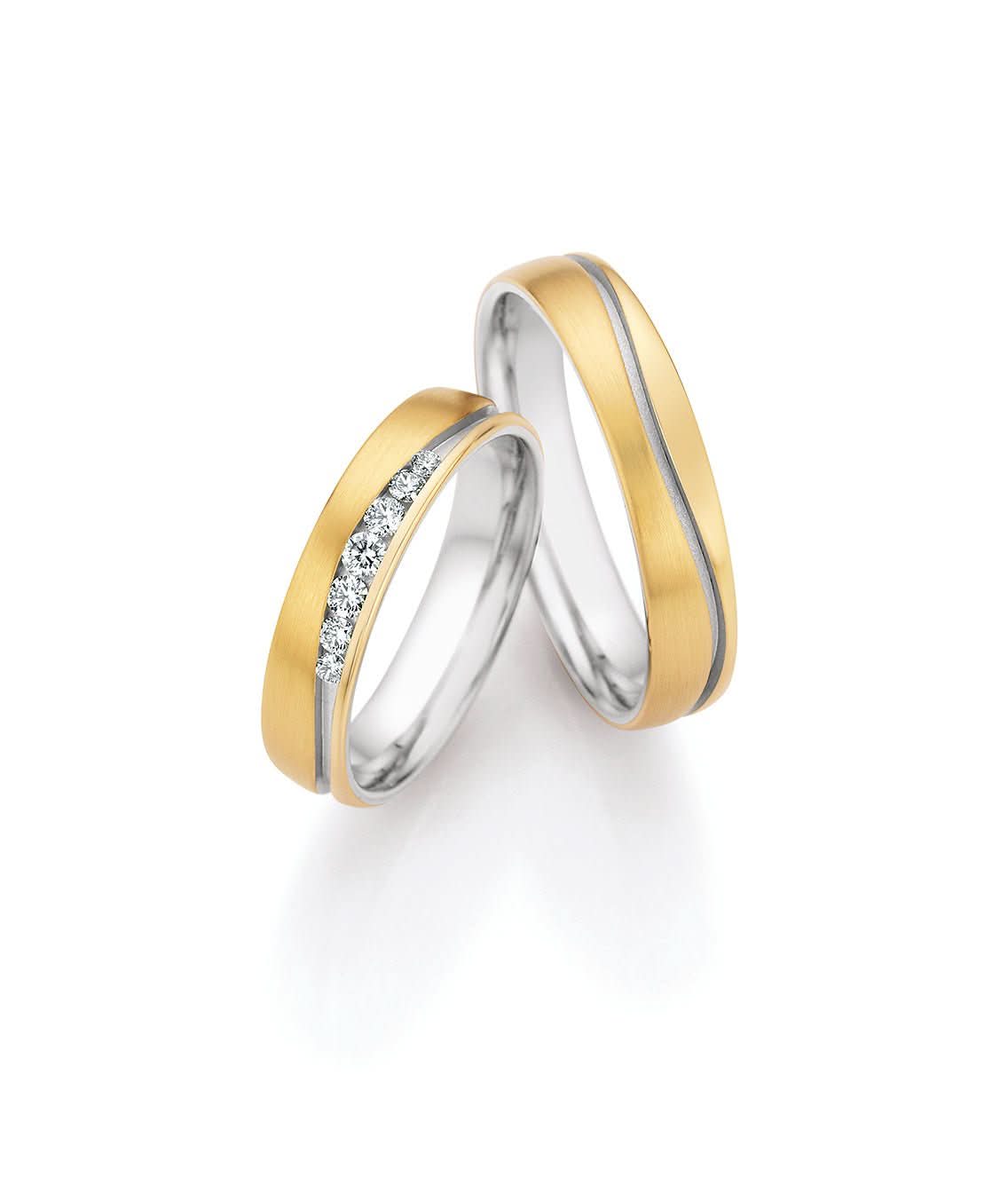 1 Pair of Wedding Rings/Marriage Rings Collection Ruesch Honeymoon Solid XIX