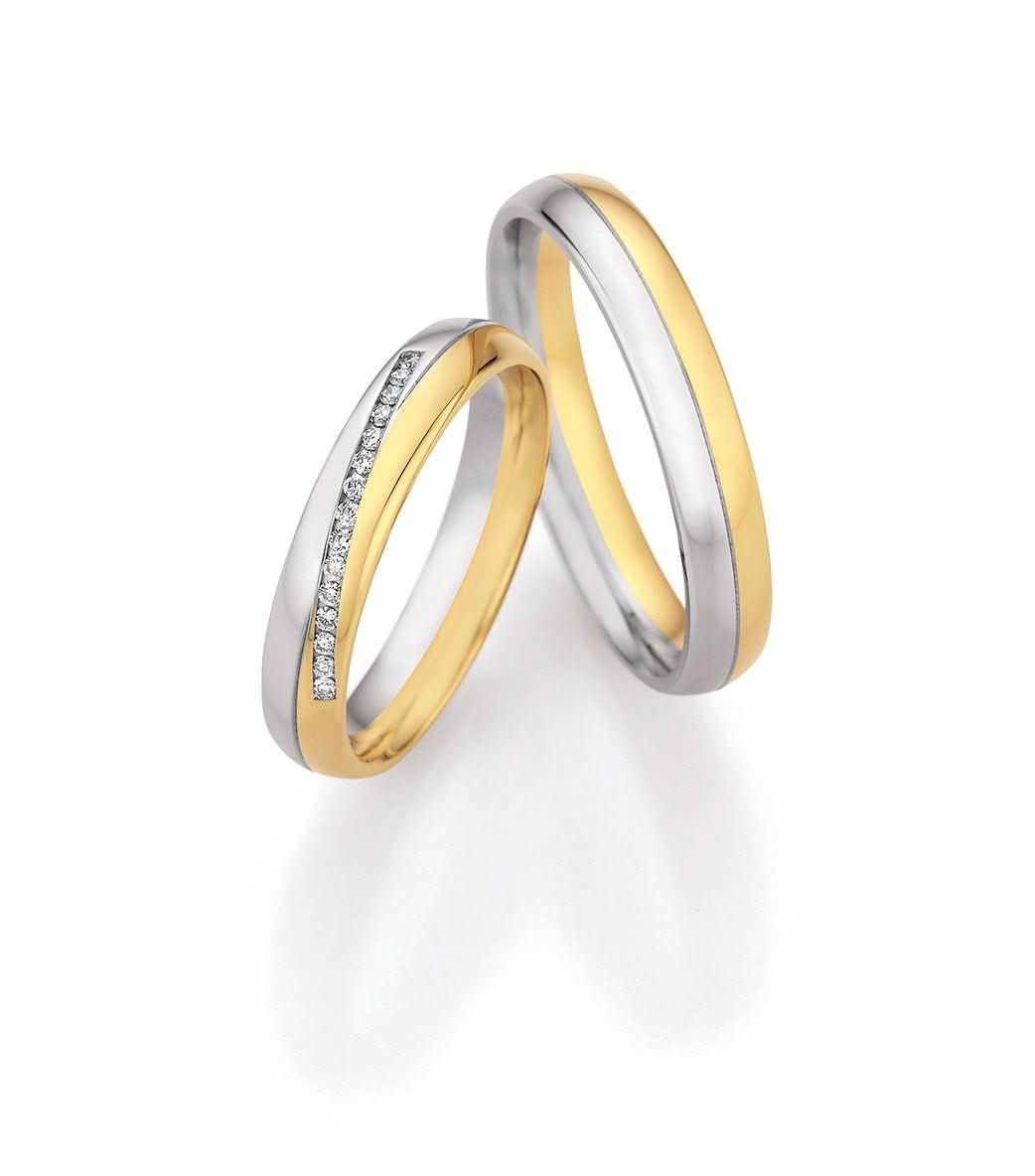 1 Pair of Wedding Rings/Marriage Rings Collection Ruesch Honeymoon Solid XVIII