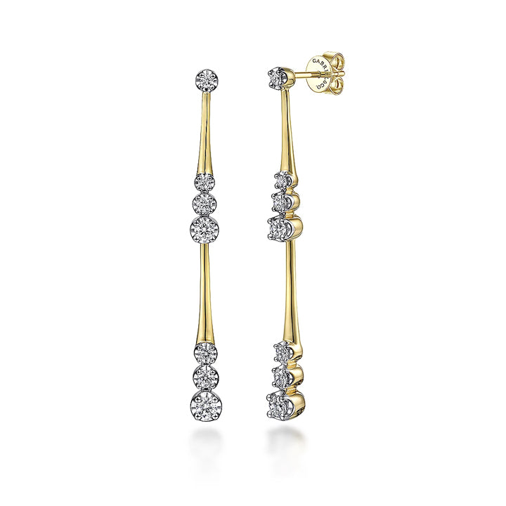 Gabriel & Co. 14K Yellow Gold Linear Diamond Station Stud Earrings - EG14828Y45JJ