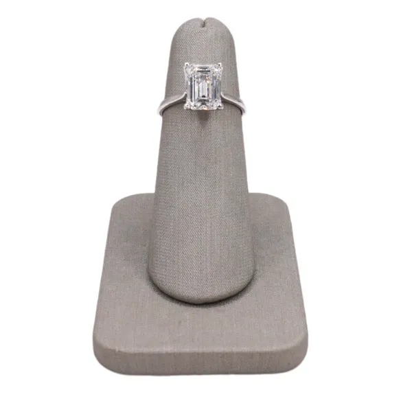 3.08ct Emerald Cut Lab Grown Diamond Band- 14k White Gold