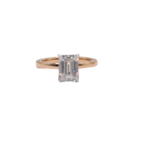 2.03ct Emerald Cut Lab Grown Diamond Band- 14k two tone