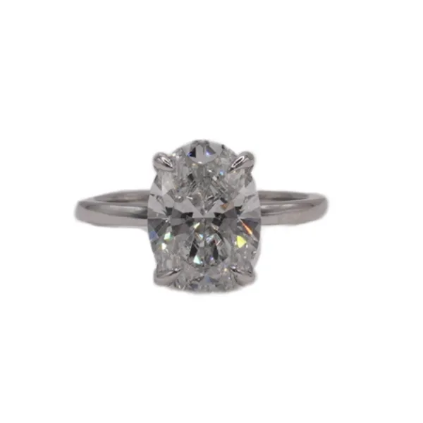 2.01ct Oval Lab Grown Diamond Band-14k White Gold