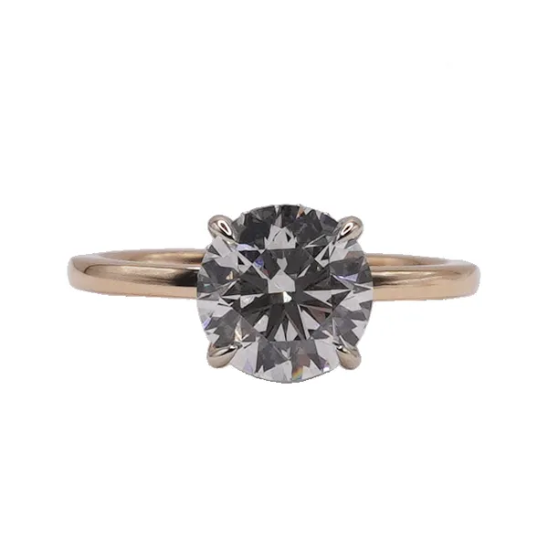 2.03ct Round Lab Grown Diamond with Hidden Halo Ring- 14k Two Tone