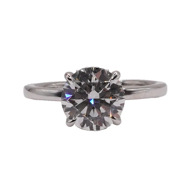 3.04ct Round Lab Grown Diamond with Hidden Halo- 14k White Gold