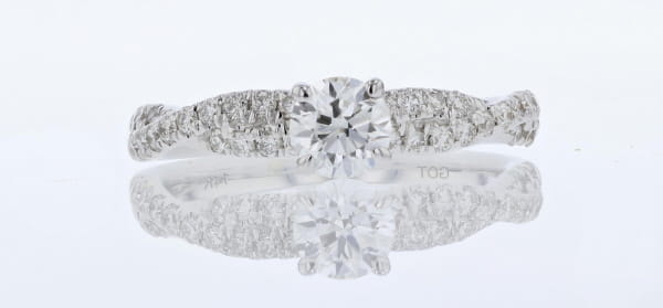 14K White Gold .83cttw Diamond Engagement Ring