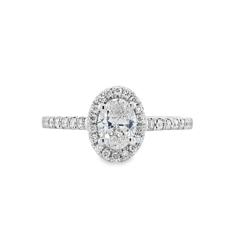 Oval Diamond Halo Engagement Ring