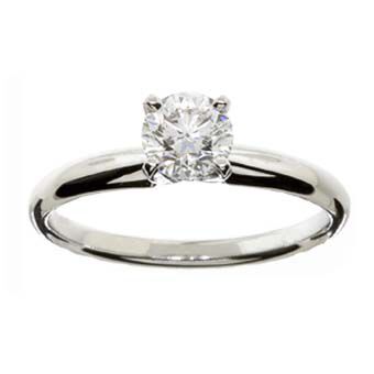 Ikuma Canadian Diamond Solitaire White Gold Ring 14K, 3/4 ct.