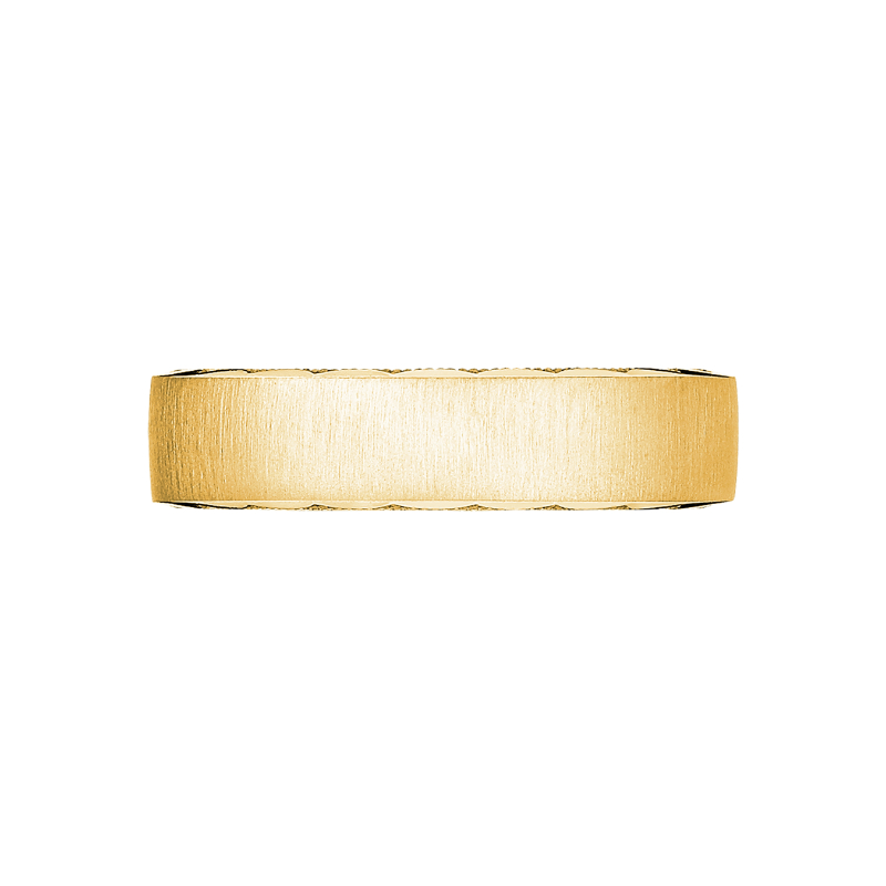 105-6S Sculpted Crescent Men's Yellow Gold Wedding Band