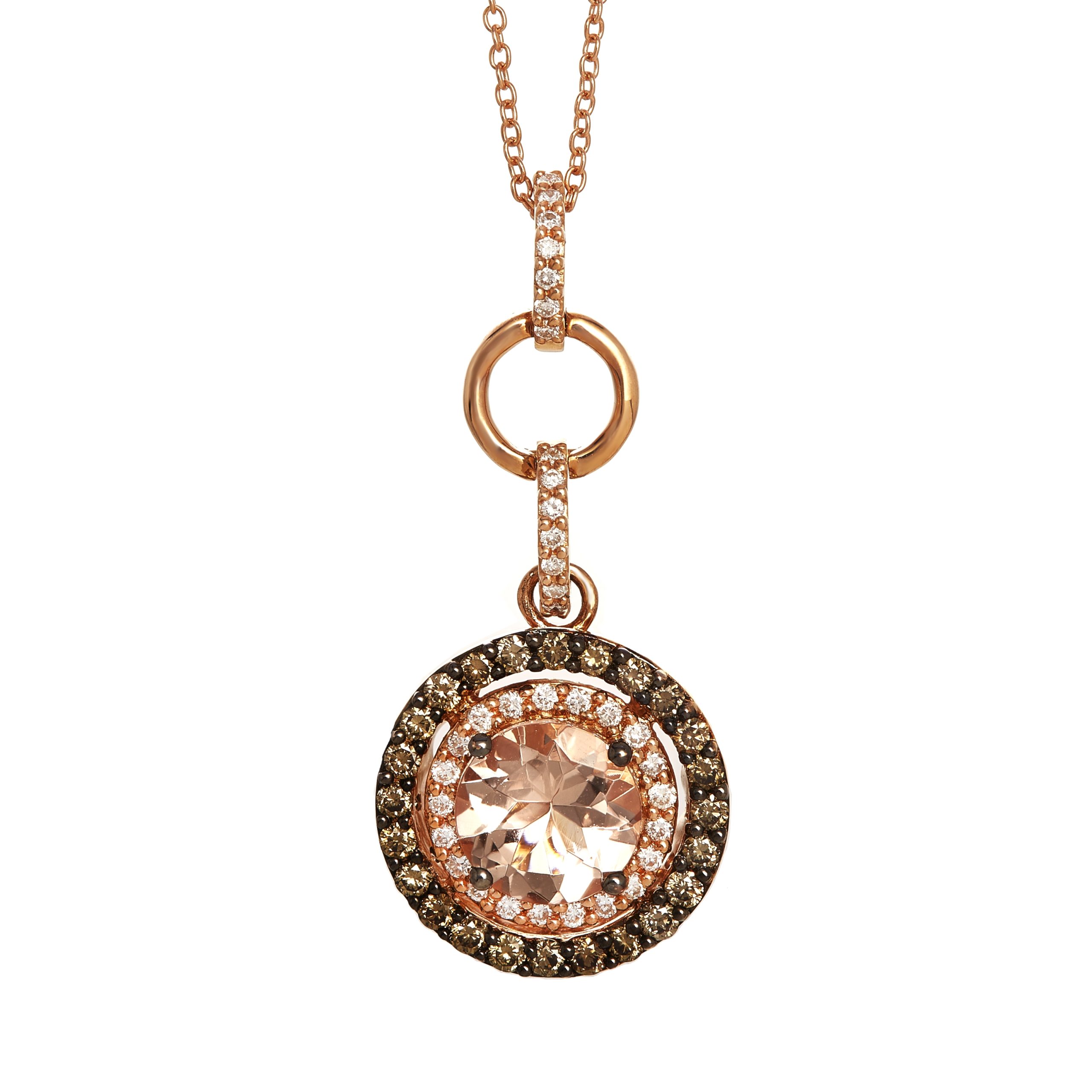 Le Vian .900 Ctw Morganite 14kt Strawberry Gold Pendant