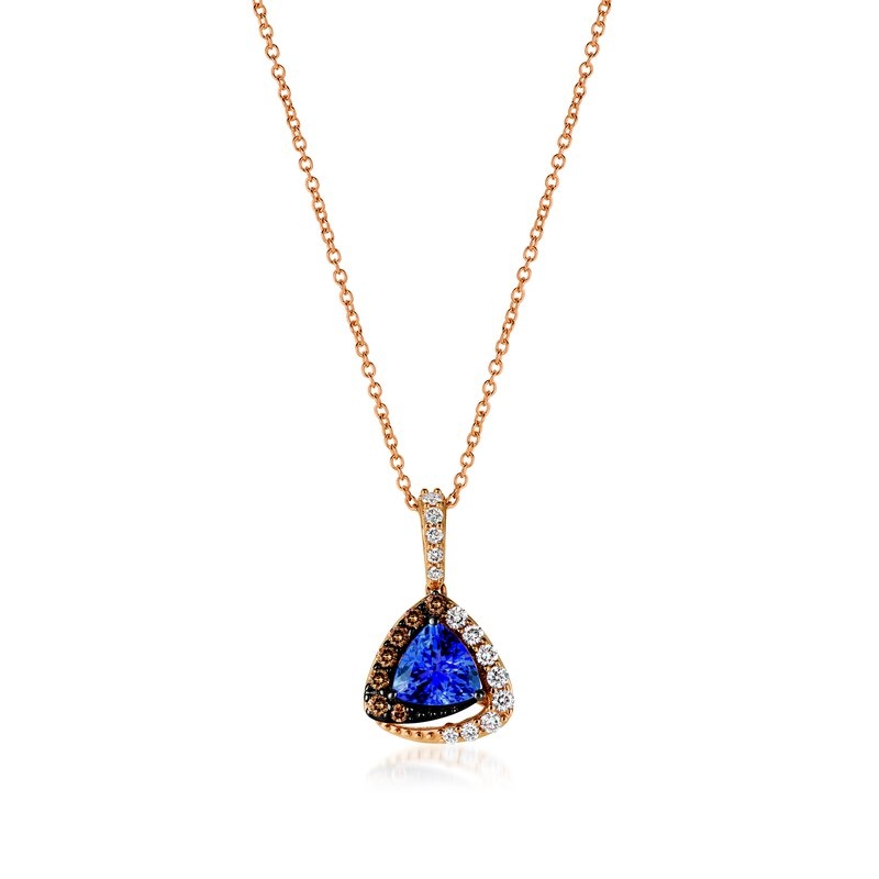 Le Vian .650 Ctw Blueberry Tanzanite Pendant 14kt Strawberry Gold