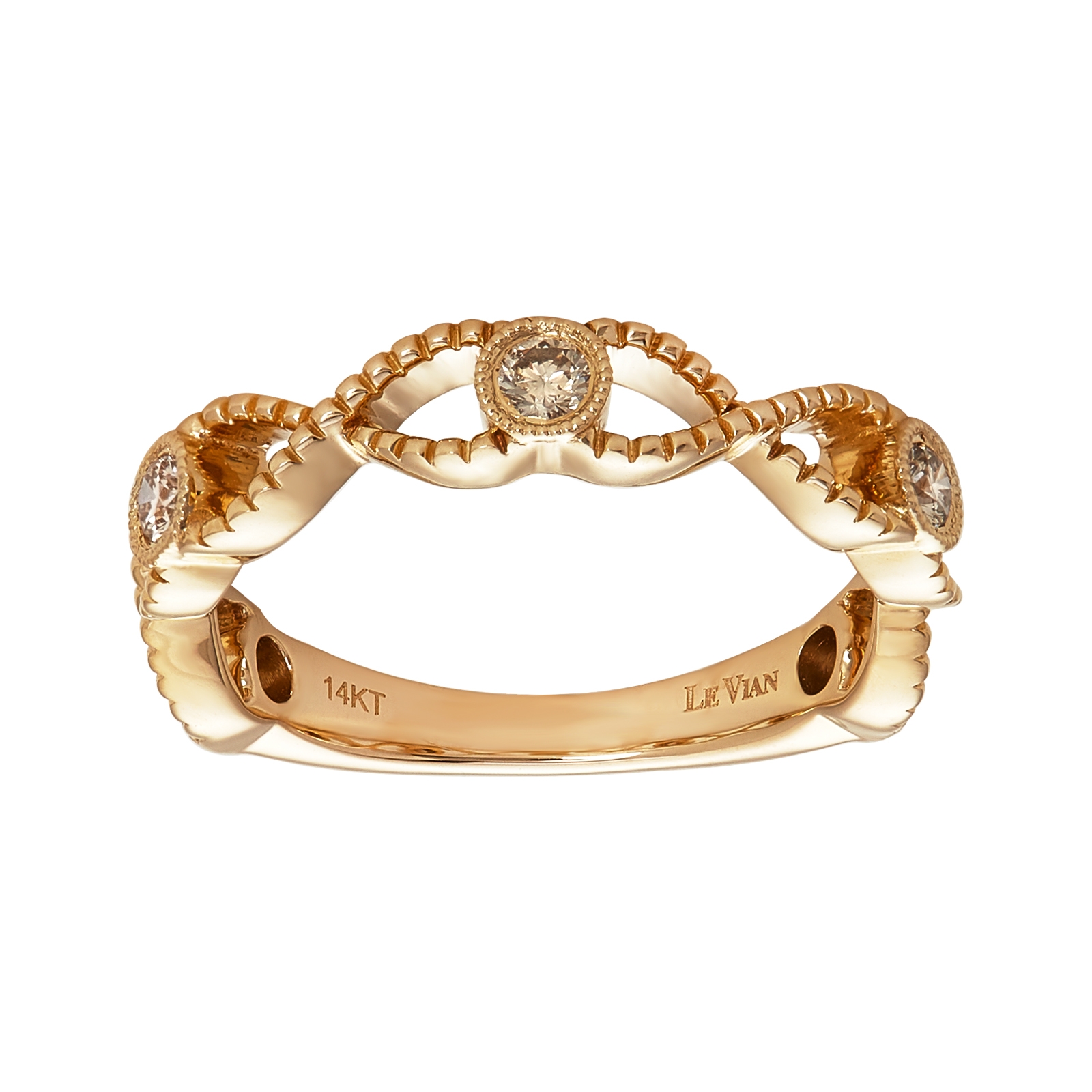 Le Vian .260 Ctw Chocolate Diamond Ring / 14 Kt Honey Gold