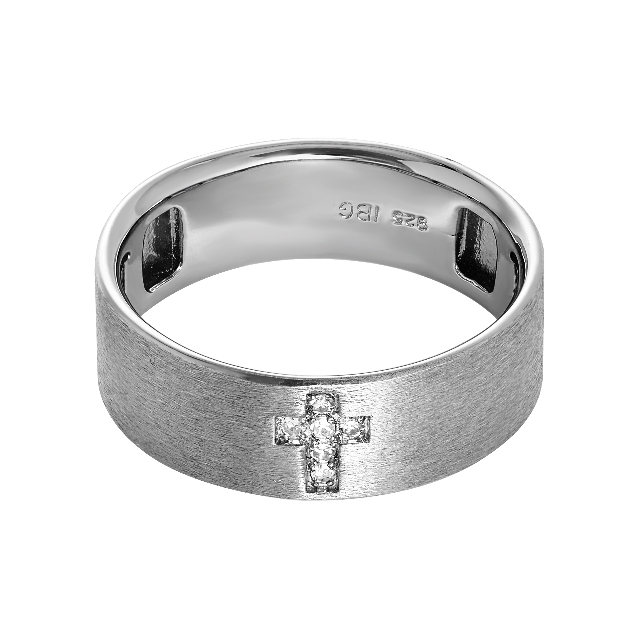 Men's Sterling Silver & Diamond Cross Ring