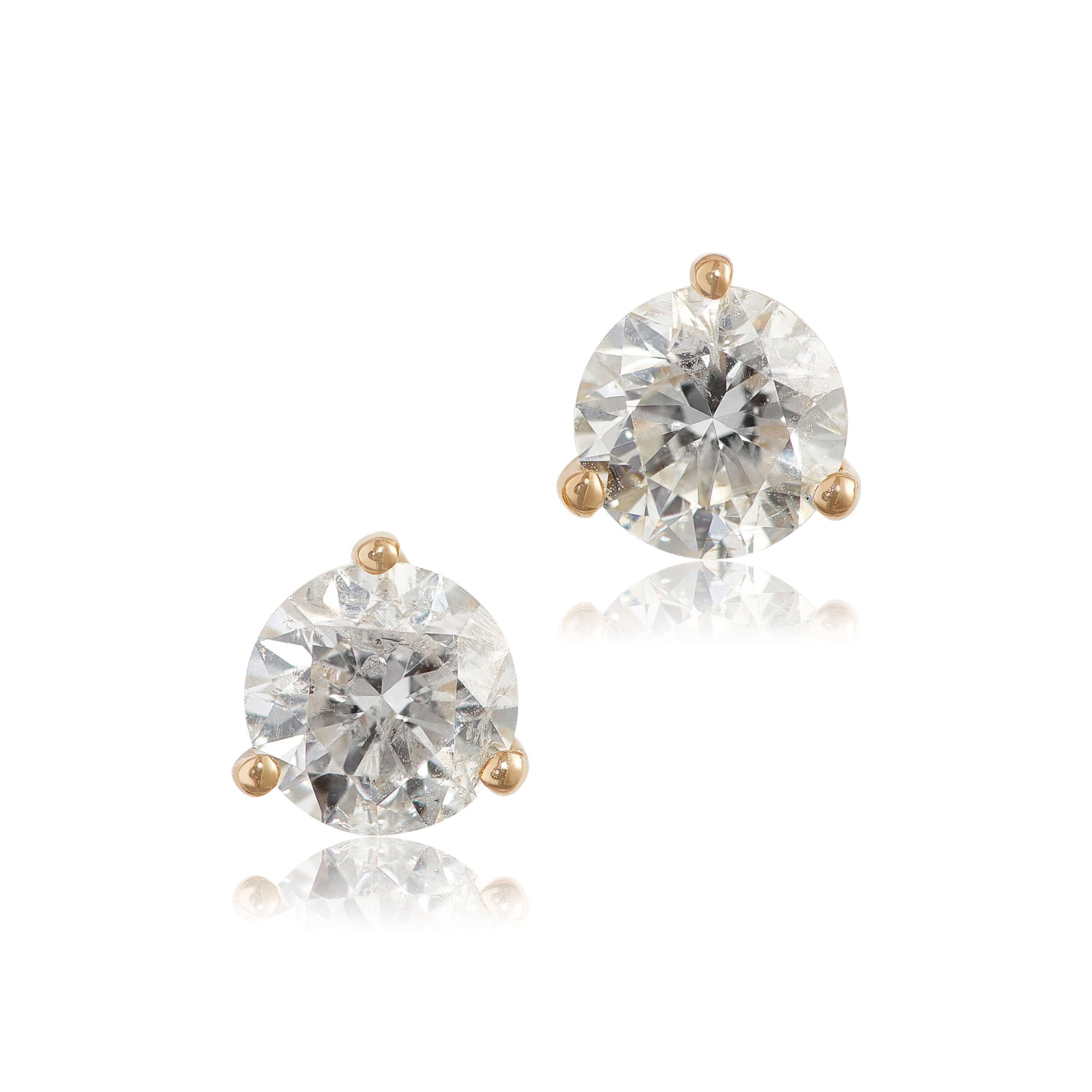 Diamond Solitaire Stud Earrings 14K, 1 ctw.