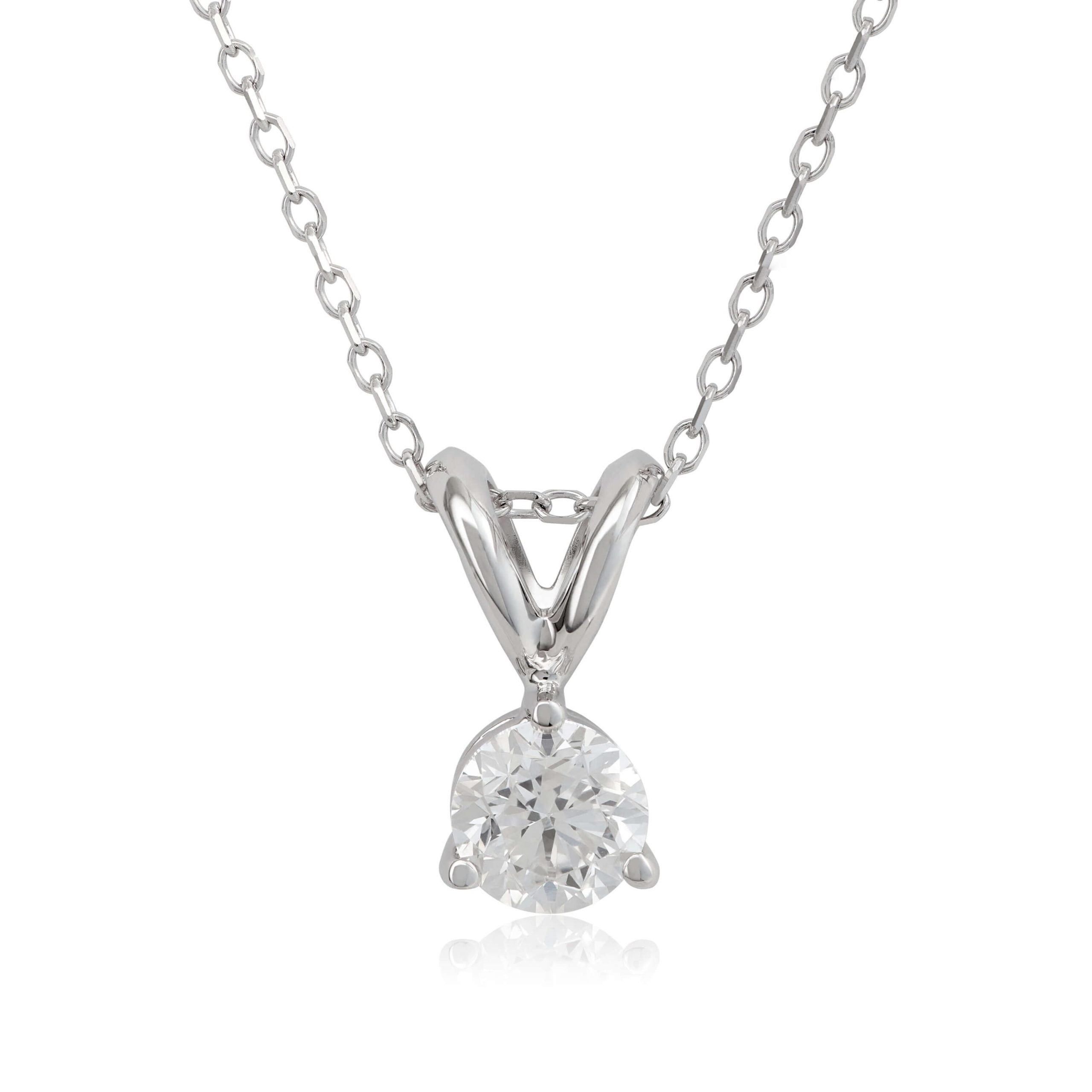 Diamond Solitaire Pendant 14K, 1/3 ct.