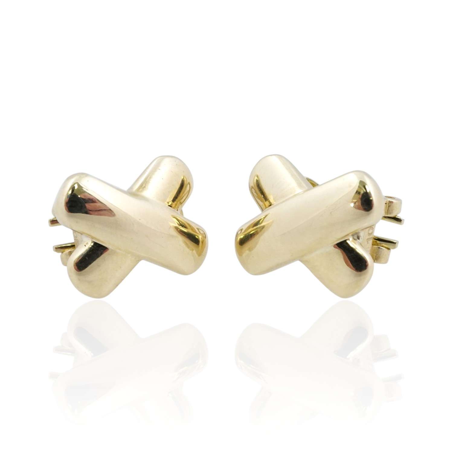 10k Yellow Gold Fancy X Design Earring – Elegant, Artistic & Versatile
