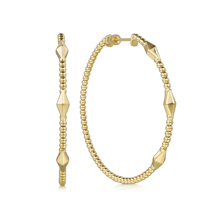 Gabriel & Co. 14K Yellow Gold Bujukan 50mm Hoop Pyramid Earrings - EG14746Y4JJJ