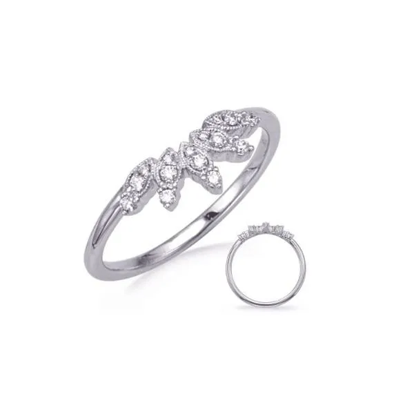 S. Kashi and Sons Diamond Curved Band- 14k White Gold