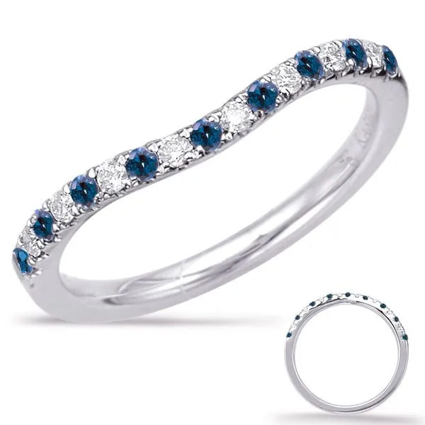 S. Kashi and Sons Sapphire and Diamond Curved Band - 14k White Gold