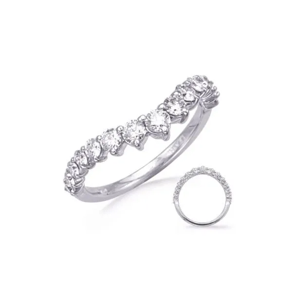 .76ctw Diamond Curved Band- 14k White Gold