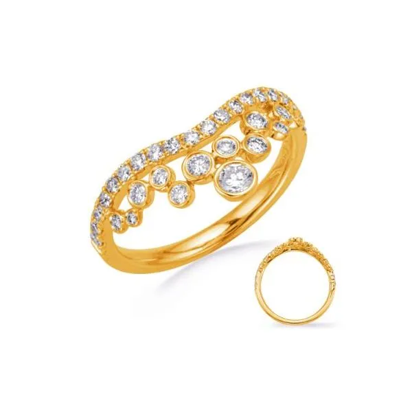 .58ctw Diamond Curved Band- 14k Yellow Gold