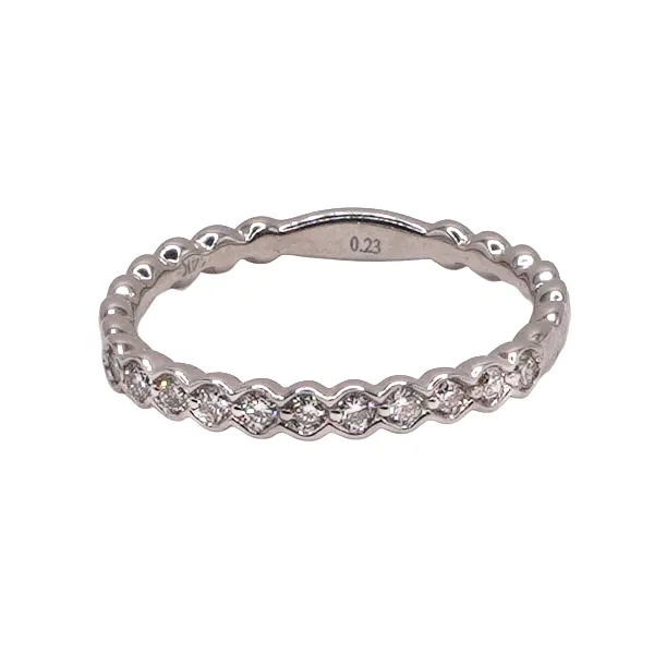 .23ctw Diamond Half Bezel Set Band- 14k White Gold
