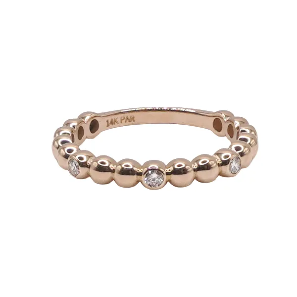 .10ctw Diamond Beaded Band- 14k Yellow Gold