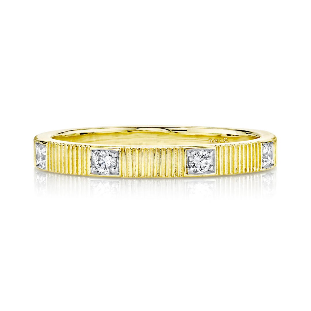Stacker Band with White Diamond