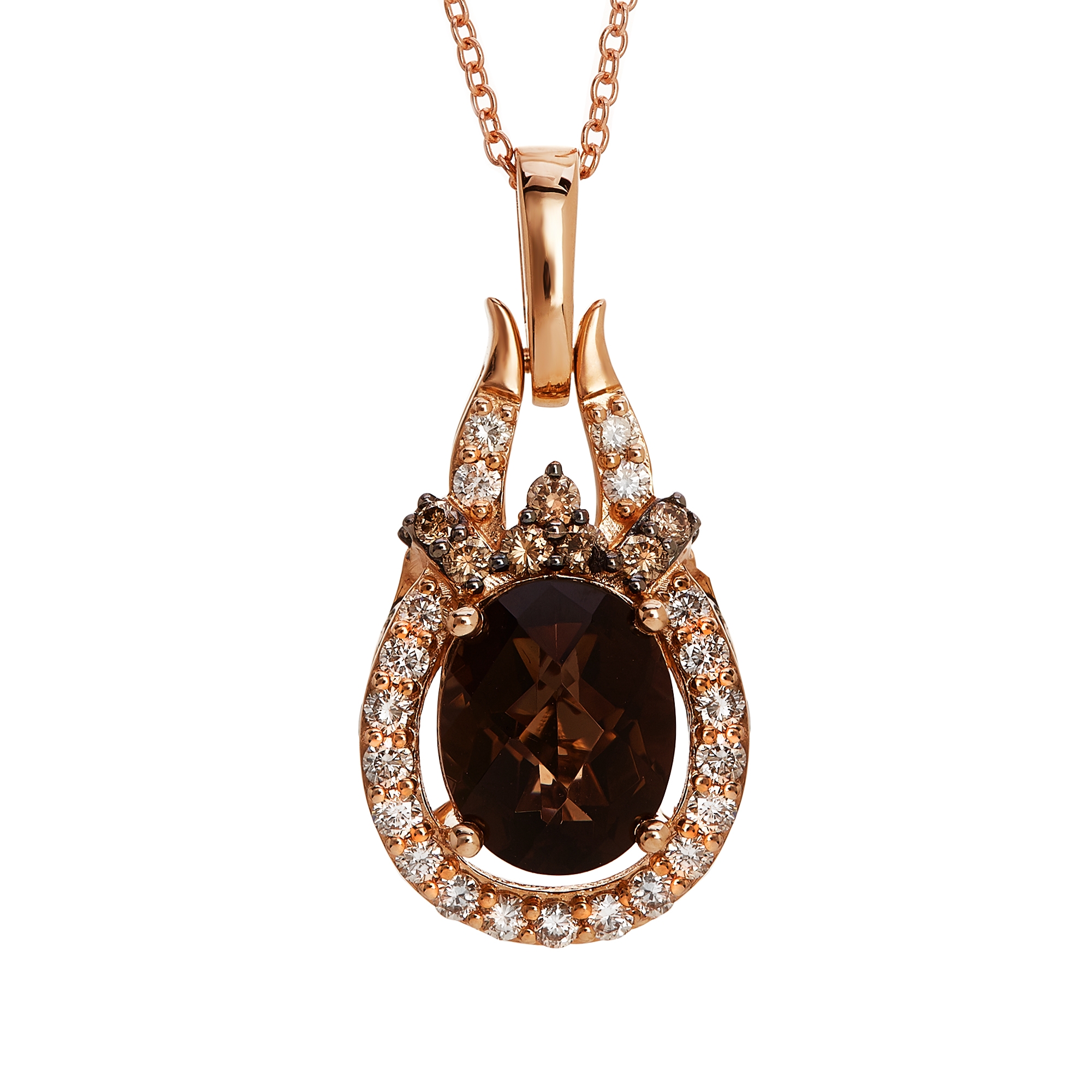 Le Vian .670 Ctw Quartz Pendant / Rose Gold 14 Kt.
