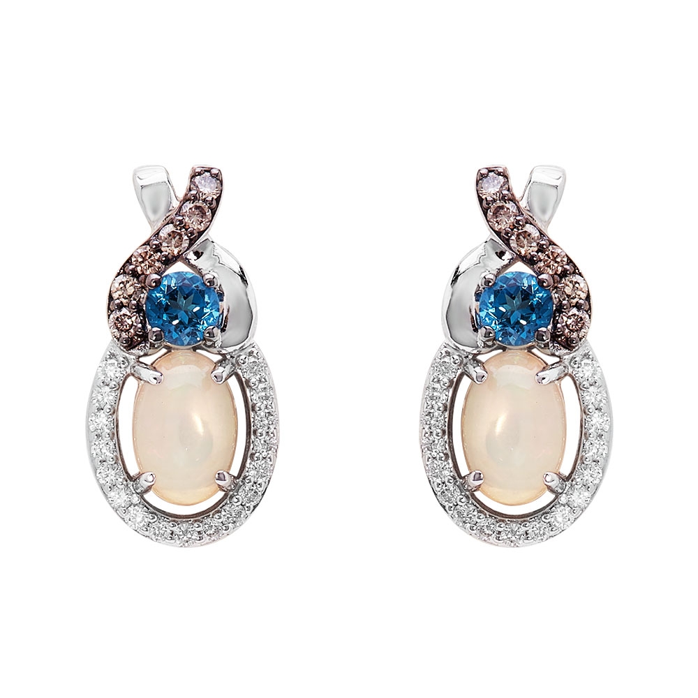 LE VIAN OPAL AND DIAMOND EARRINGS SETIN VANILLA GOLD .22 CARAT