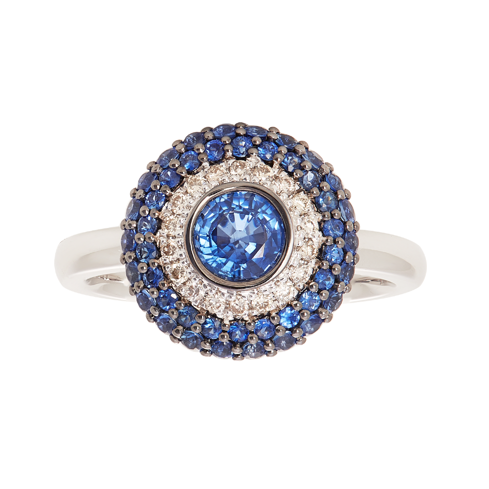 Le Vian Blue Sapphire & Vanilla Diamond Ring