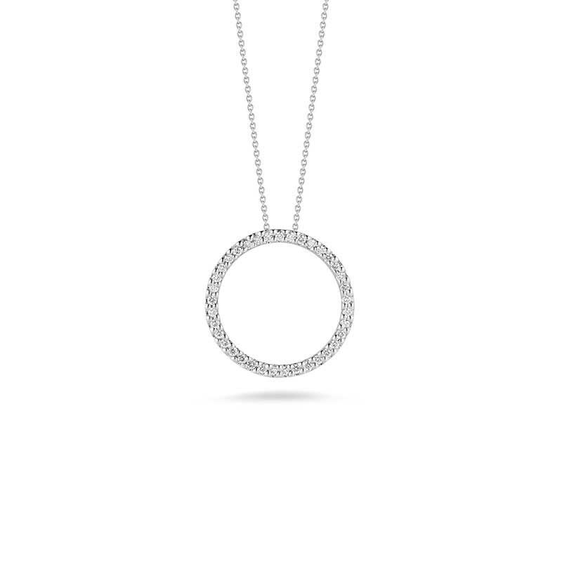 Roberto Coin Tiny Treasures Diamond Circle Necklace 18K