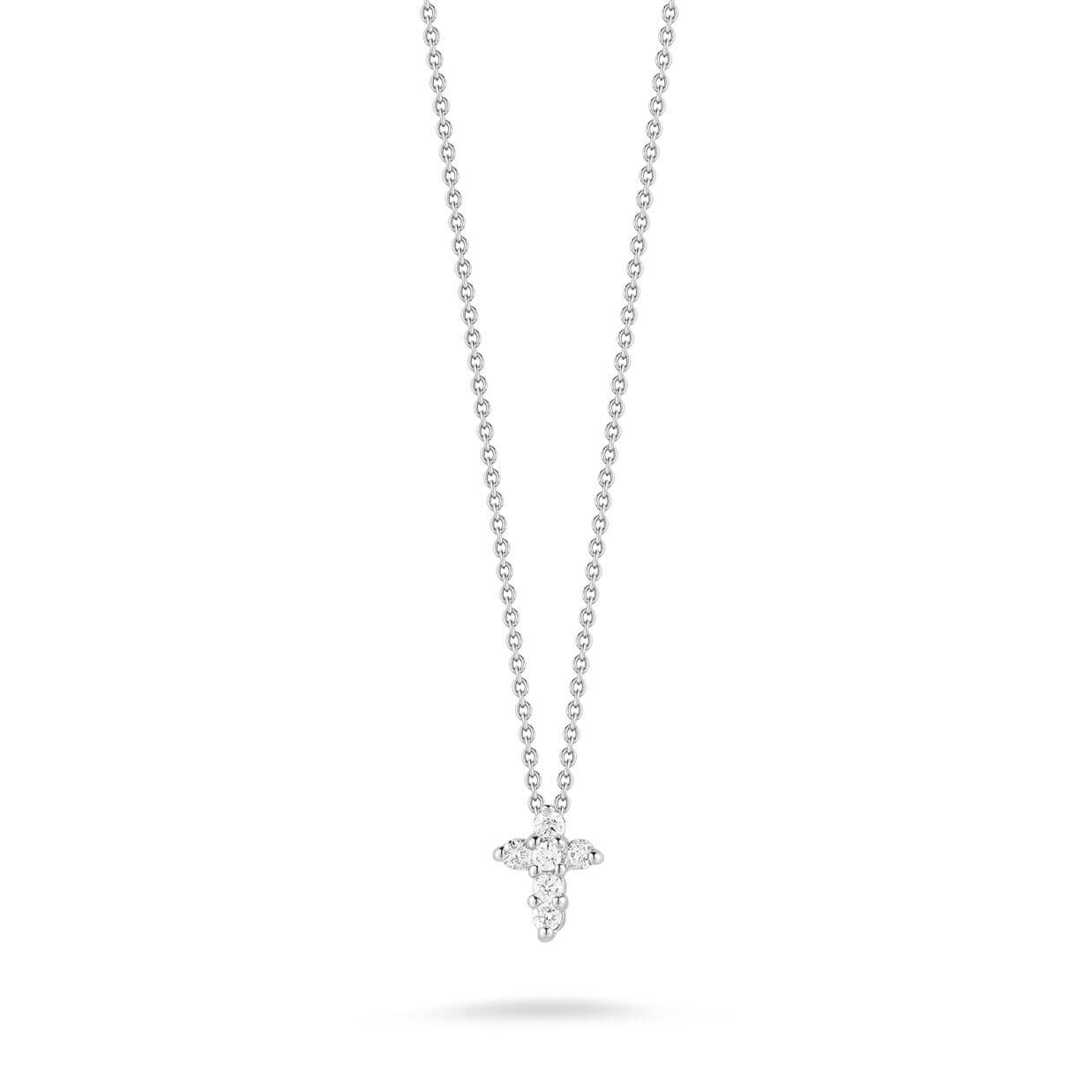 Roberto Coin Tiny Treasures Diamond Baby Cross Necklace 18K