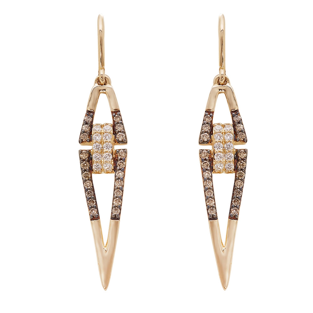 LE VIAN CHOCOLETIER DIAMOND EARRINGS SET IN HONEY GOLD .62 CARAT