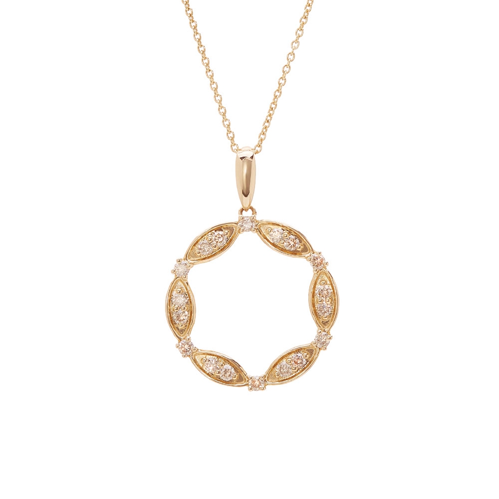 14K YELLOW GOLD LEVIAN CIRCLE PENDANT