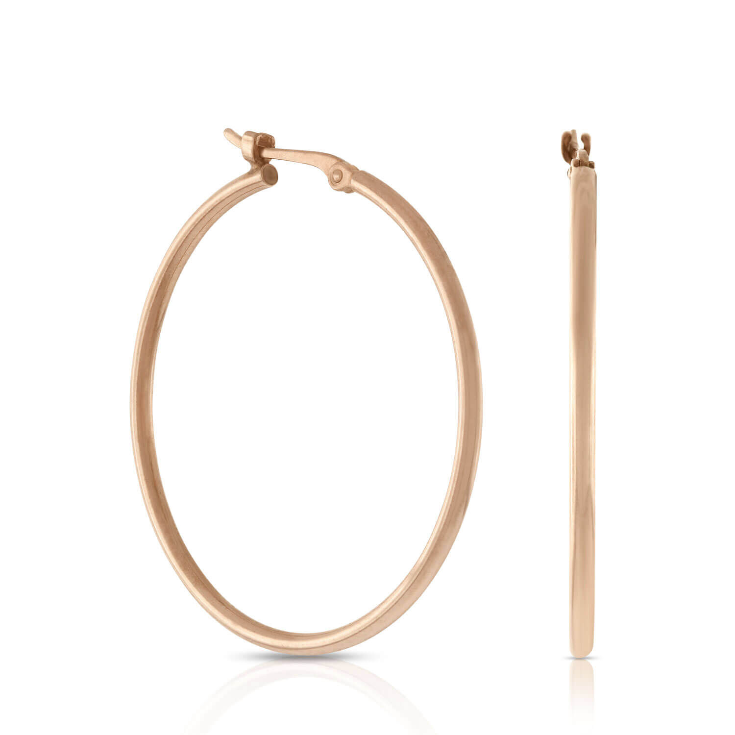 30MM Hoop Earrings, 14K Rose Gold