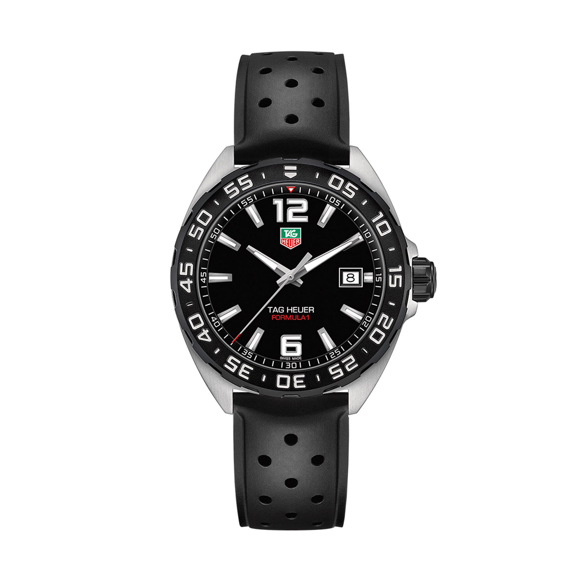 TAG Heuer Formula 1 Quartz Mens Black Rubber Watch, 41mm